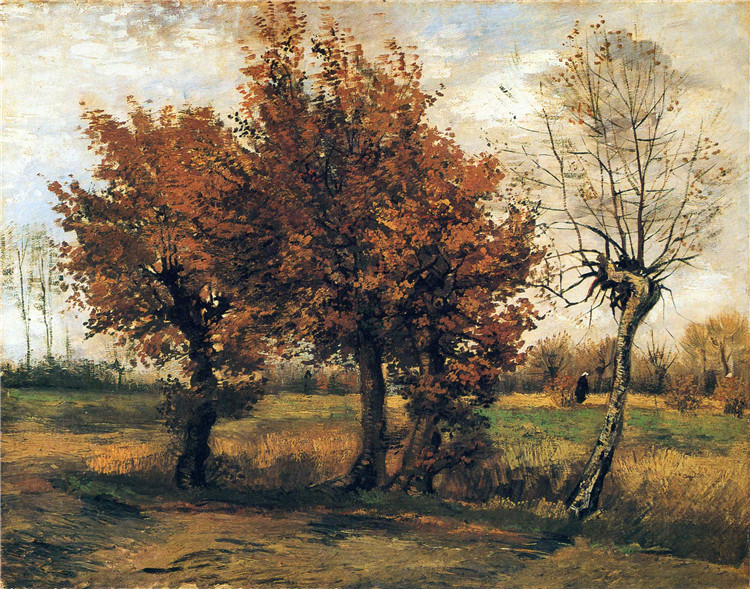 Autumn Landscape With Four Trees Van Gogh Oil Painting